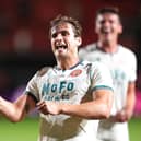 Aaron Pressley celebrates after a Walsall match