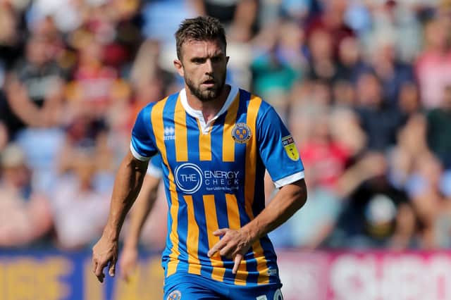 Doug Loft playing for Shrewsbury Town against Bradford City in League One in 2018.