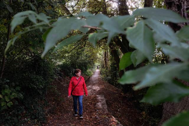 Karen Compton enjoying Hay's riverside walk