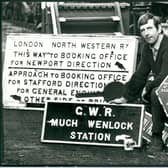 Nigel Hadlow, who was assistant general manager of the Chasewater Light Railway, near Cannock, was sprucing up some old signs ready for the new season when this picture was taken in February, 1978. Old railway signs continue to be in high demand from collectors.  