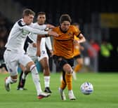 Fer Lopez brings the ball forward for Wolves against Bolton