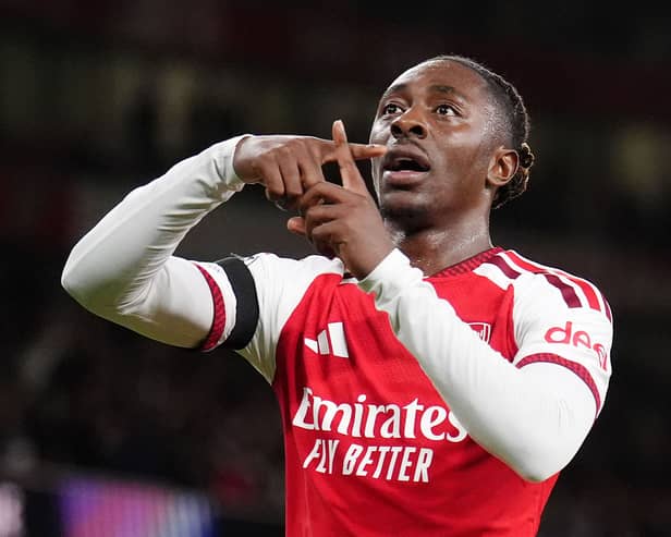 Eberechi Eze celebrates