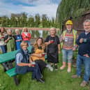 Back, from left, Sue Foskett, Susie Thomas, Libby Biddulph, Laura Foskett, front, Harlech Foodservice account manager Debbie Nicholls, Ellie Wood, Kal Wood, Bernie Jones, and Andrew Foskett.
