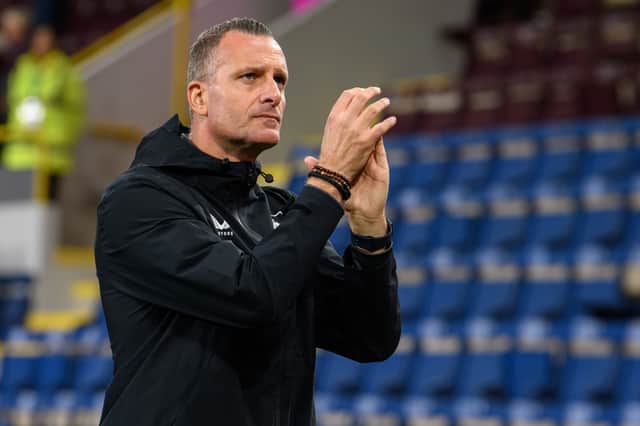Nicky Hayen thanks the Burnley fans following the draw with Charlton Athletic. Photo: Kelvin Lister-Stuttard