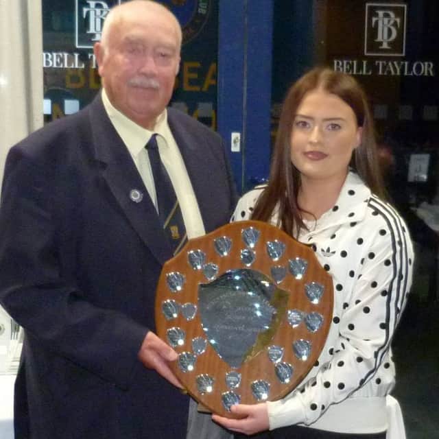 Best overall junior in the league – Emily Hotchkss with Roger Candlin