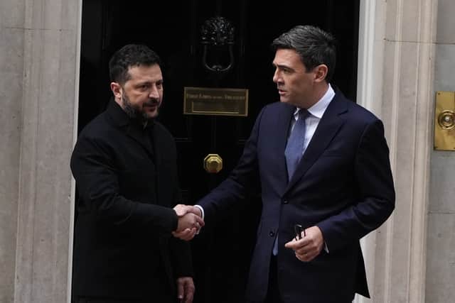 Volodymyr Zelensky visited Downing Street on Wednesday (Jordan Pettitt/PA)