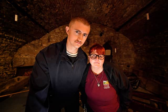 Reporter Dan Stacey pictured with castle historian Amy Hickman
Tim Thursfield/Iconic Media Group