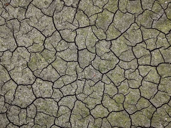 Aerial image of a dried up lake bed