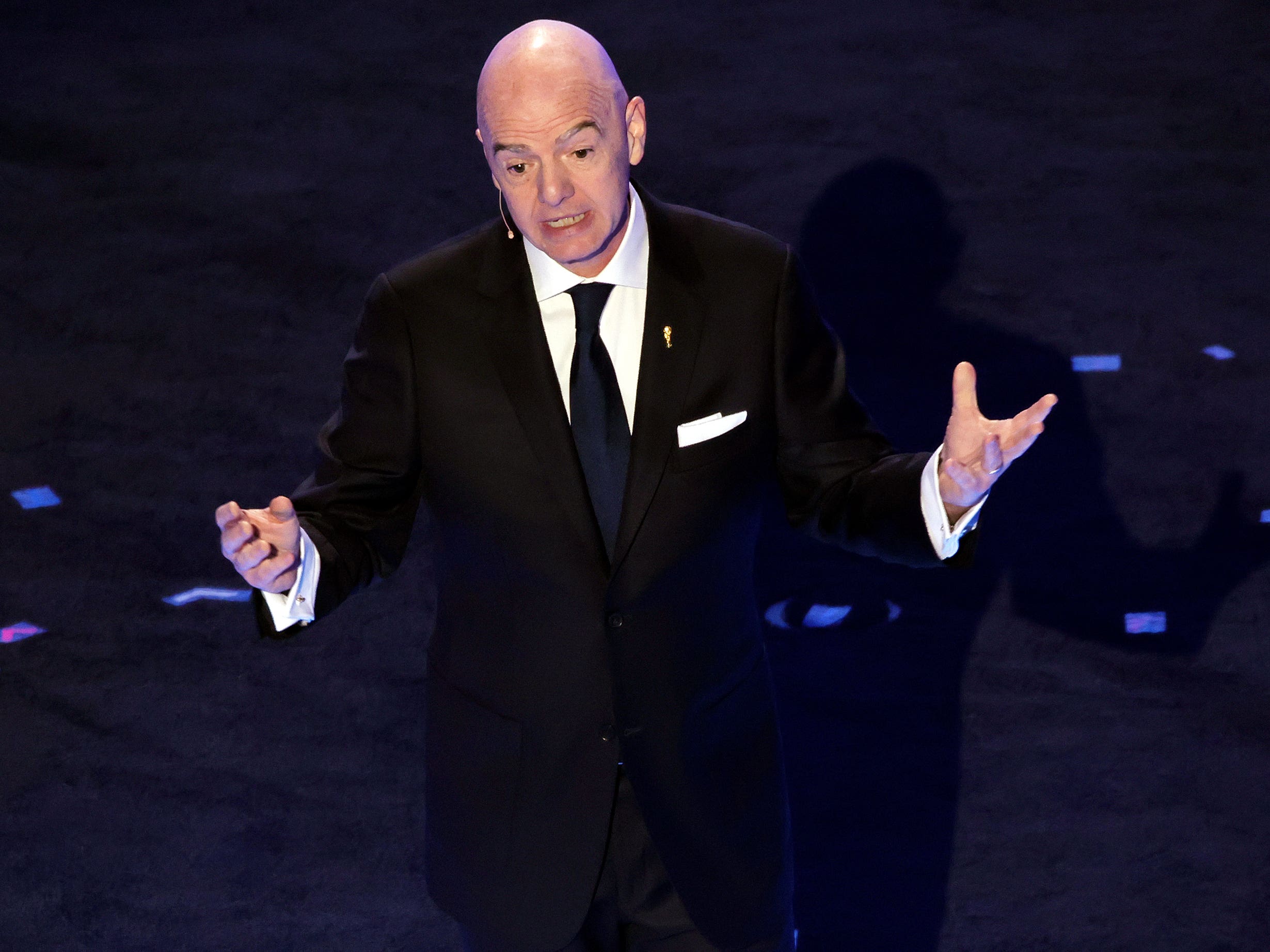 Gianni Infantino speaks at the 2026 World Cup draw