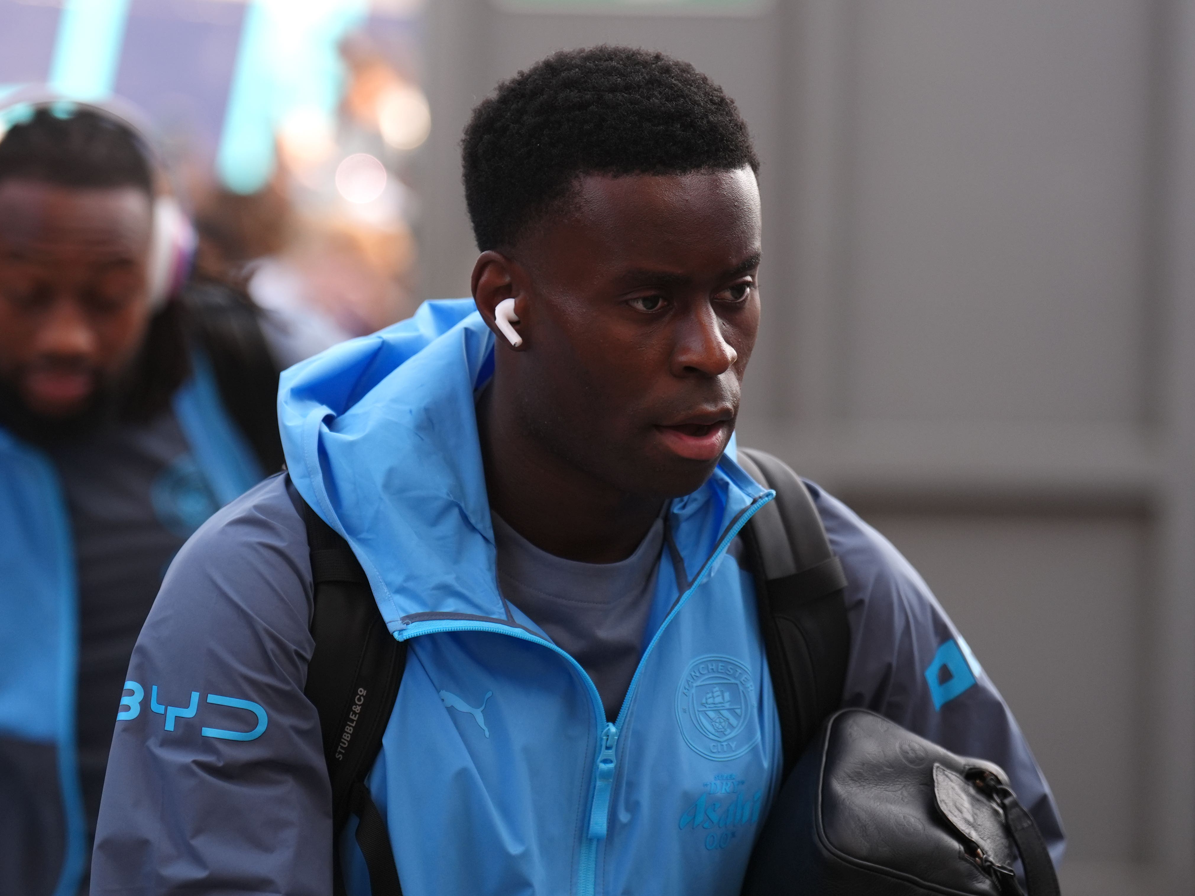 Manchester City’s Marc Guehi arrives at a game
