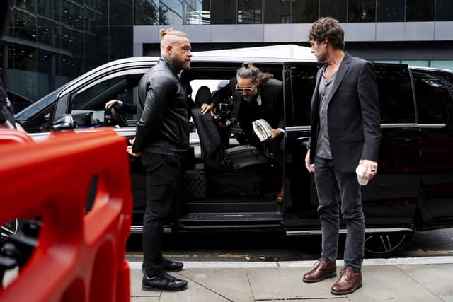 Russell Brand arriving at Southwark Crown Court, London (Jordan Pettitt/PA)
