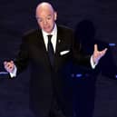 Gianni Infantino speaks at the 2026 World Cup draw