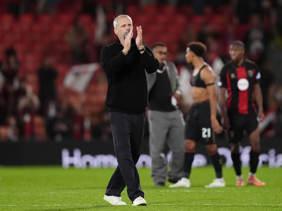 Bournemouth manager Marco Rose applauds the fans