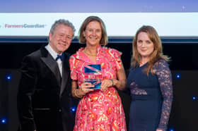 Jo Hilditch at the presentation of the Outstanding Contribution to British Agriculture Award 2026 at this year’s British Farming Awards 