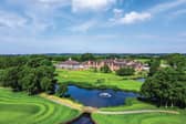 A bird’s-eye view of Formby Hall Golf Resort & Spa reveals its impressive setting, surrounded by sweeping fairways and beautifully landscaped grounds.
