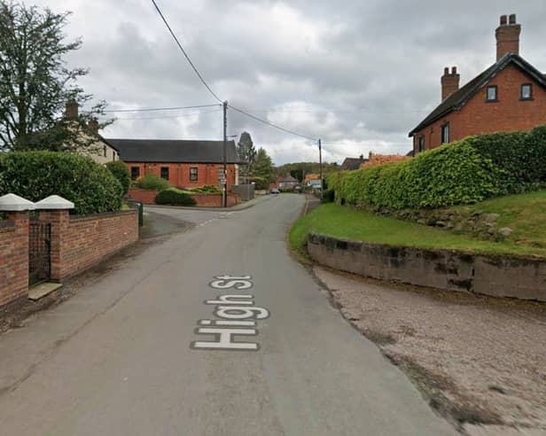 The fire was reported to have started in a chimney at a property on Cheswardine high street. Photo: Google Street Map