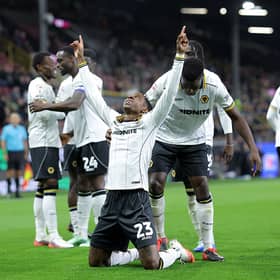 Tawanda Chirewa celebrates putting Wolves ahead at Burnley seconds after coming on