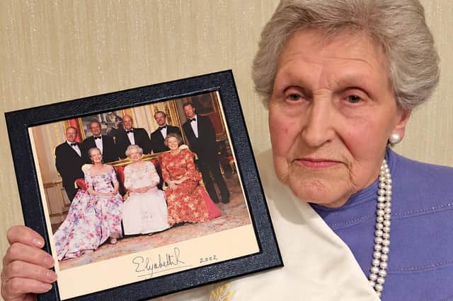 Maureen Rose, dress maker to the late Queen at her home