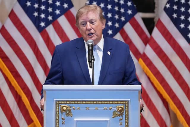 US president Donald Trump refused to say Vladimir Putin started the war (AP)