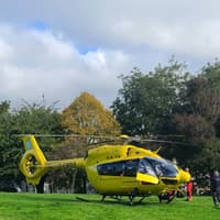 Air ambulance lands at West Midlands park