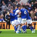 Tempers fray between Chelsea’s Morgan Rogers and Everton’s James Tarkowski,