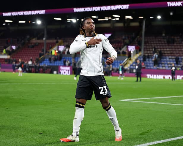 Tawanda Chirewa celebrates Wolves’ victory at Burnley