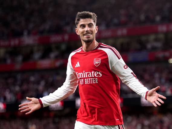 Arsenal forward Kai Havertz celebrates