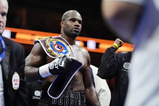 Daniel Dubois with the belt (Nick Potts/PA)