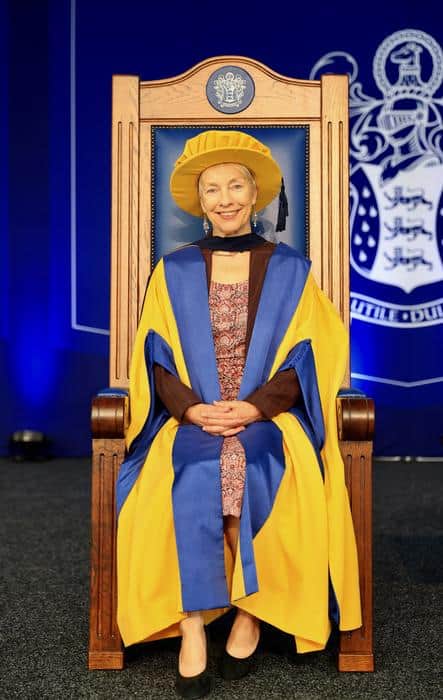 Felicity Finch in her robes after receiving her award