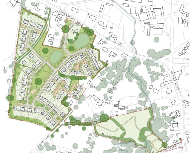 The proposed development near Cressage