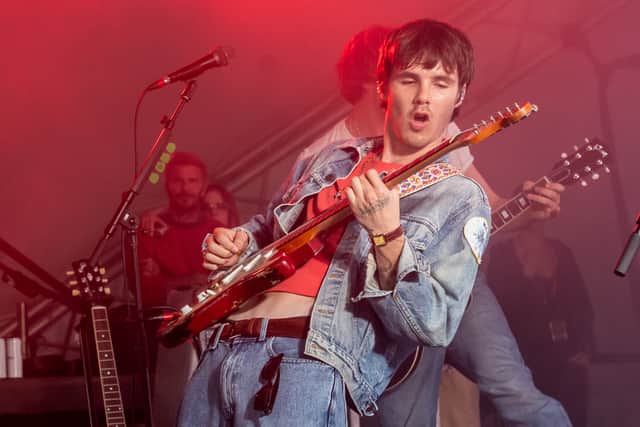 Cruz Beckham and the Breakers performing on the Canopy stage during the Reading Festival (Jeff Moore/PA)