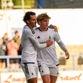 Kian Ryley, right, was the AFC Telford United match-winning hero