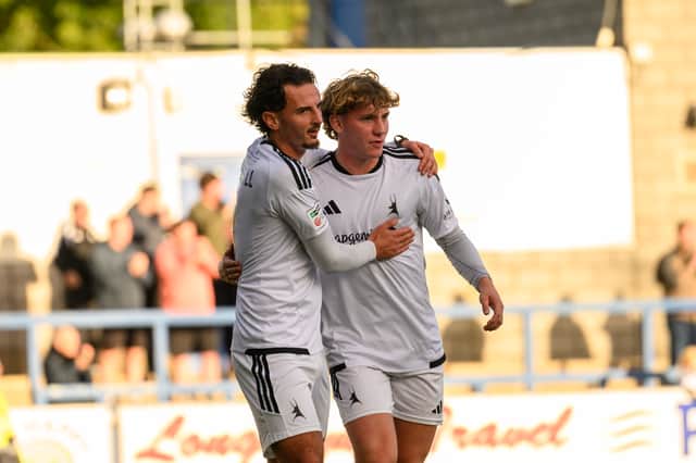 Kian Ryley, right, was the AFC Telford United match-winning hero