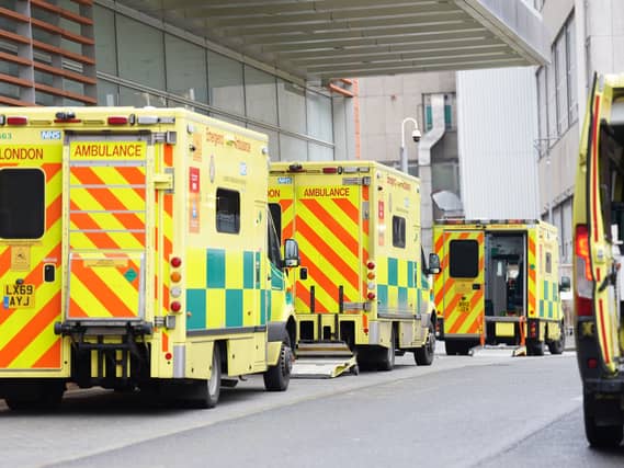 A fleet of ambulances