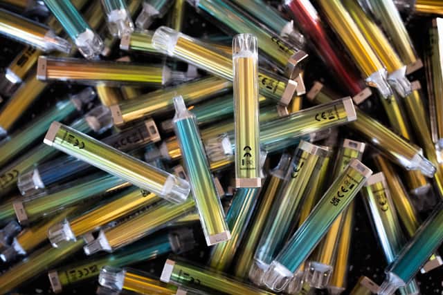 Vapes were among some of the most common items (James Manning/PA)