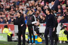 Liverpool boss Andoni Iraola and Brentford manager Keith Andrews