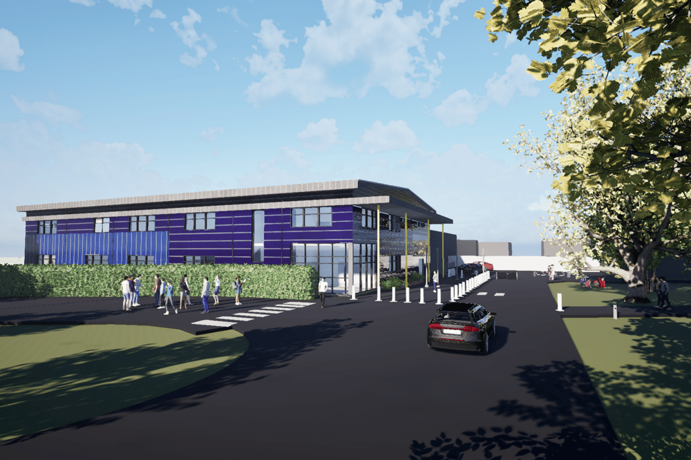 An architect’s drawing of new construction skills centre at Shrewsbury College
