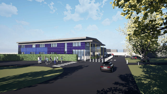An architect’s drawing of new construction skills centre at Shrewsbury College