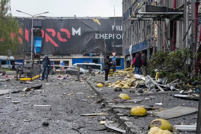 Russia fired 16 ballistic missiles at Kyiv and the region around it, Volodymyr Zelensky said (Efrem Lukatsky/AP)