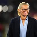 England head coach Sarina Wiegman before the FIFA 2027 Women’s World Cup European Qualifiers, play-off round one, second leg match at the King Power Stadium, Leicester.