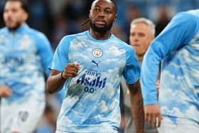 Manchester City’s Antoine Semenyo in action