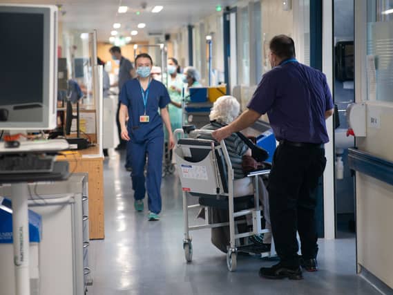A corridor in an NHS hospital