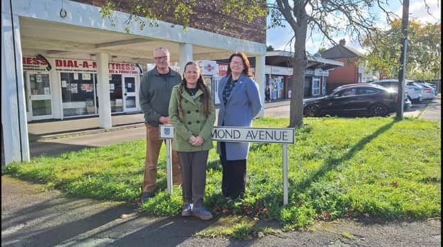 Elisabeth 'Elise' Addams (middle) with Green Party councillors Chris Lemon (left) and Emma Micklewright (right).
