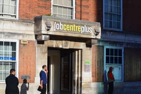People entering and leaving a jobcentre