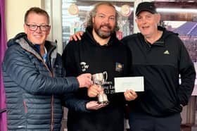 Potent pairs power – winners Callum Wraight and John Bailey with  (left) Bridgewater promoter Rich Proudlove