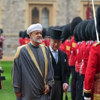 King and Queen host Sultan of Oman as Harry speaks about royal family life