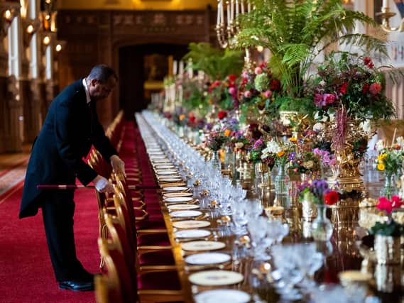 The banquet table in St George's Hall