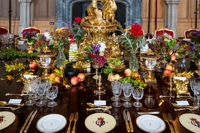 Pomegranate from the Windsor Castle gardens as part of the floral decorations (Aaron Chown/PA)