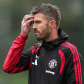 Manchester United manager Michael Carrick during a training session