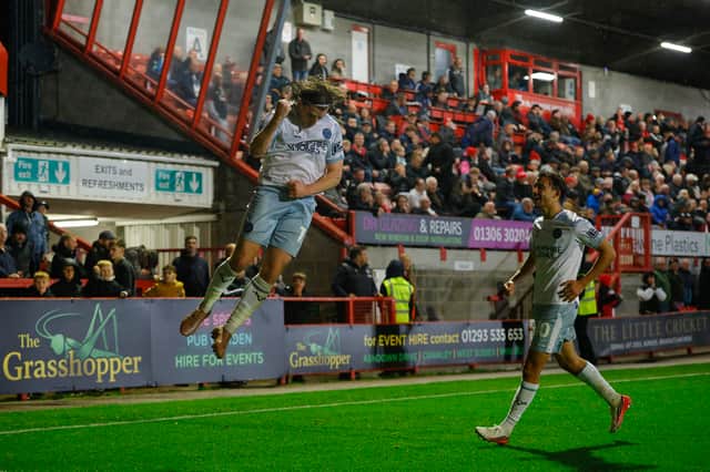 Josh Davison celebrates his stoppage-time winner